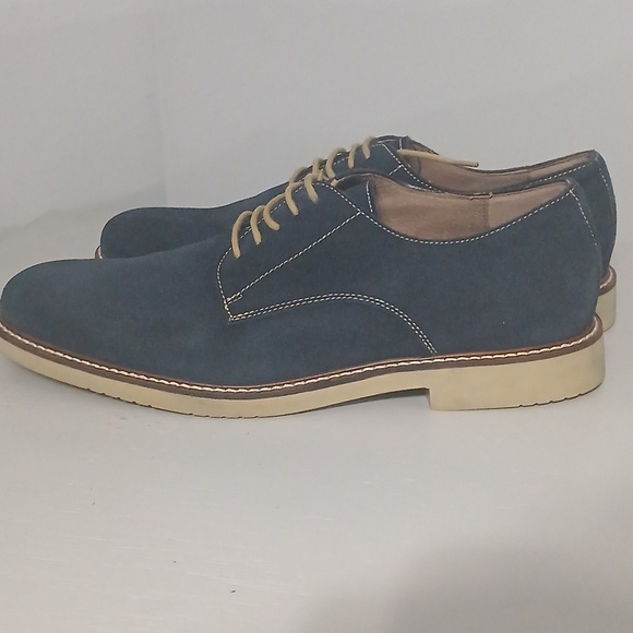 Banana Republic Men\'s Navy Suede Derby Shoes, leather upper,  pre-owned sz 9.5 main image 7